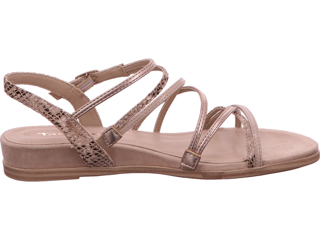 Tamaris Damen Sandalette  in beige-bunt-kombiniert