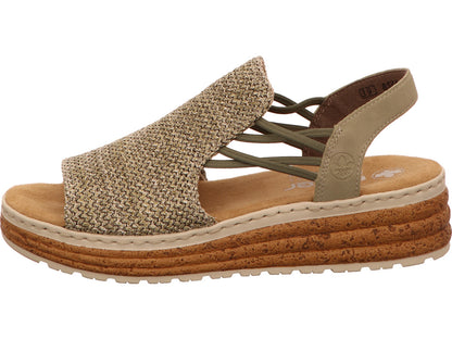 Rieker Damen Sandalette  in grün-kombiniert