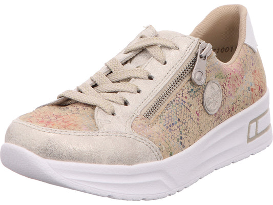 Rieker damessneakers in een wit-meerkleurige combinatie
