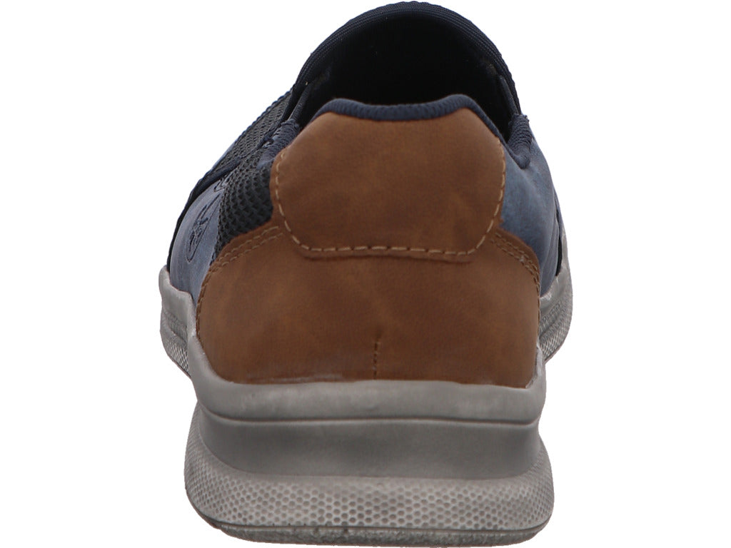 Rieker herenslippers in een blauw-multicolor combinatie