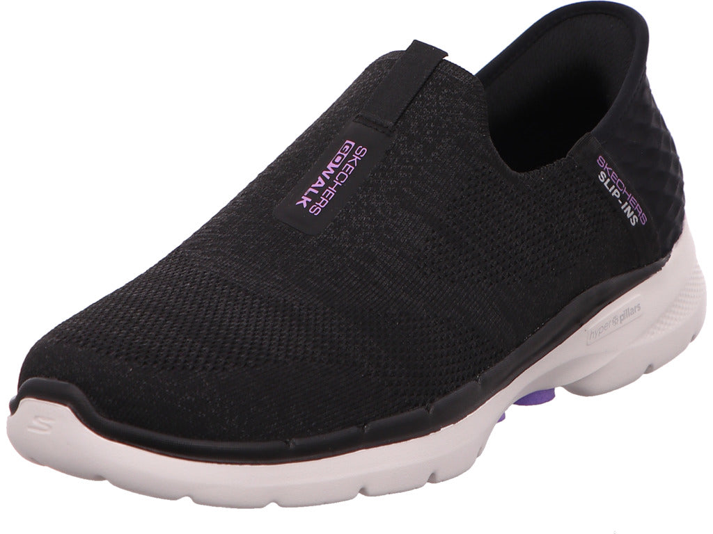 Skechers Damen Sneaker Go Walk 6 - Fabulous View in schwarz-bunt-kombiniert
