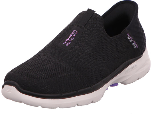 Skechers Damen Sneaker Go Walk 6 - Fabulous View in schwarz-bunt-kombiniert