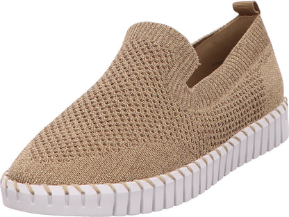 La Strada Damen Slipper  in gold-bunt-kombiniert