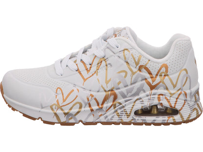 Skechers Damen Sneaker Uno-Metallic Love in weiß-bunt-kombiniert