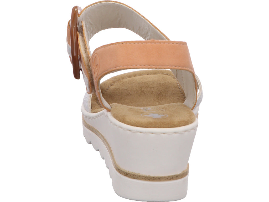 Rieker Damen Sandalette  in weiß-bunt-kombiniert