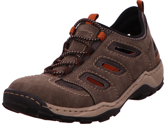 Rieker Herren Slipper  in braun-bunt-kombiniert