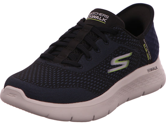 Skechers Herren Slipper Flex-New World in blau-bunt-kombiniert