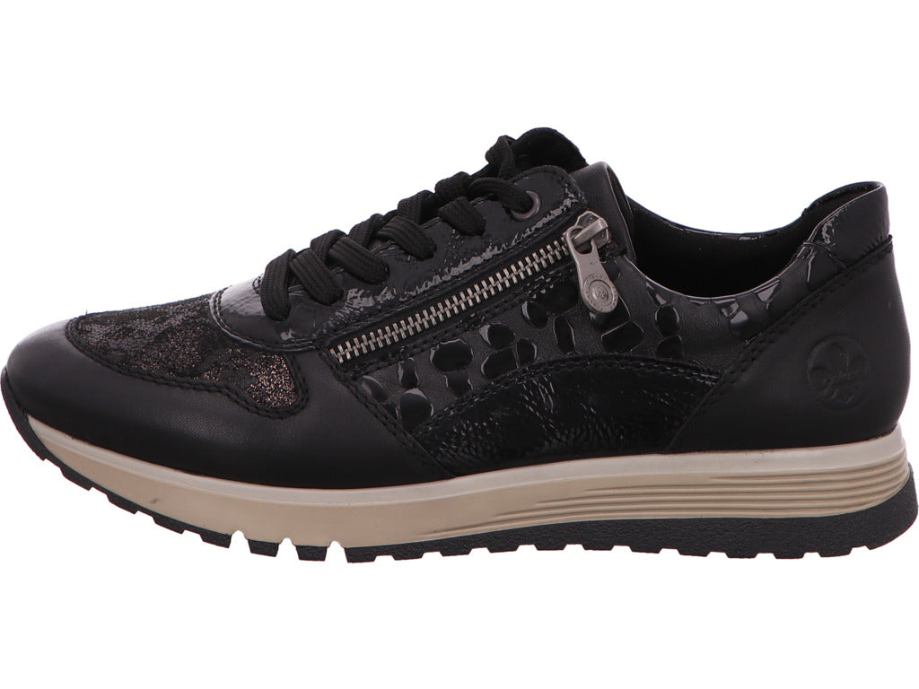 Rieker Damen Schnürschuh  in schwarz-kombiniert