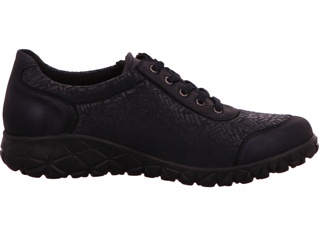 Waldläufer Damen Schnürschuh H-Havy Soft in blau-kombiniert