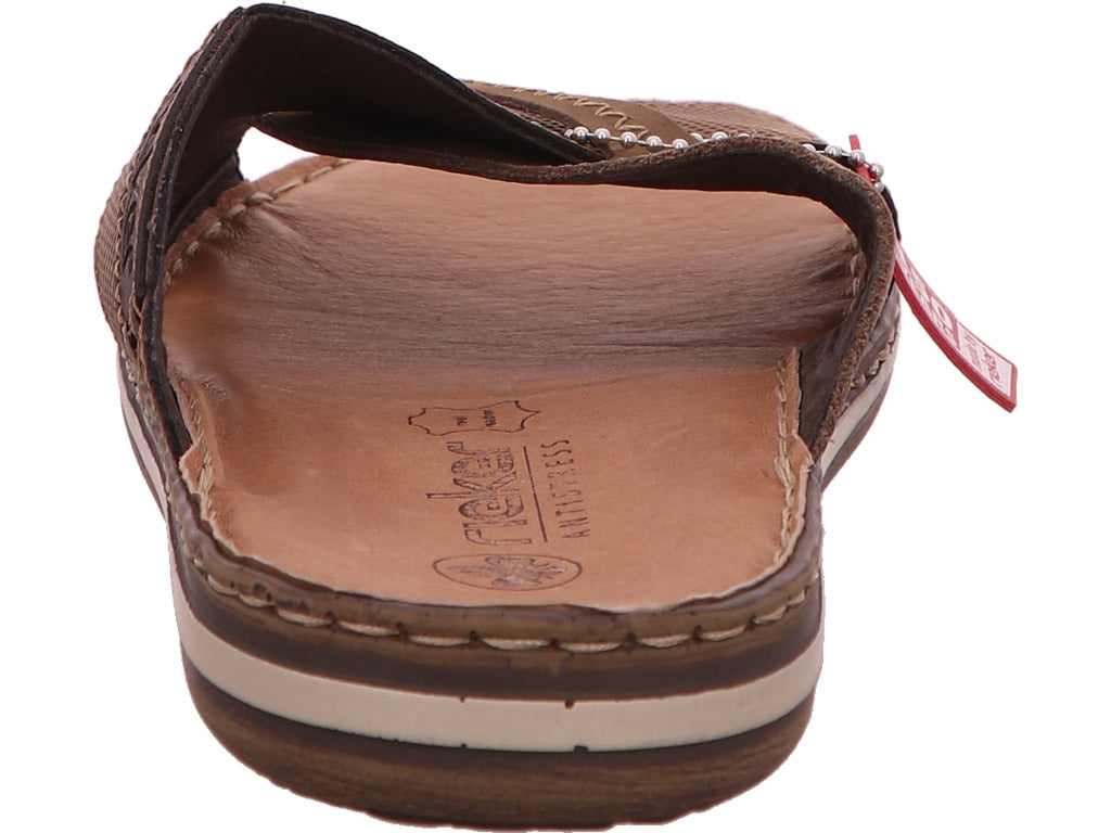 Rieker Herren Pantolette  in braun-kombiniert