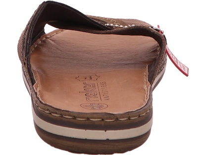 Rieker Herren Pantolette  in braun-kombiniert