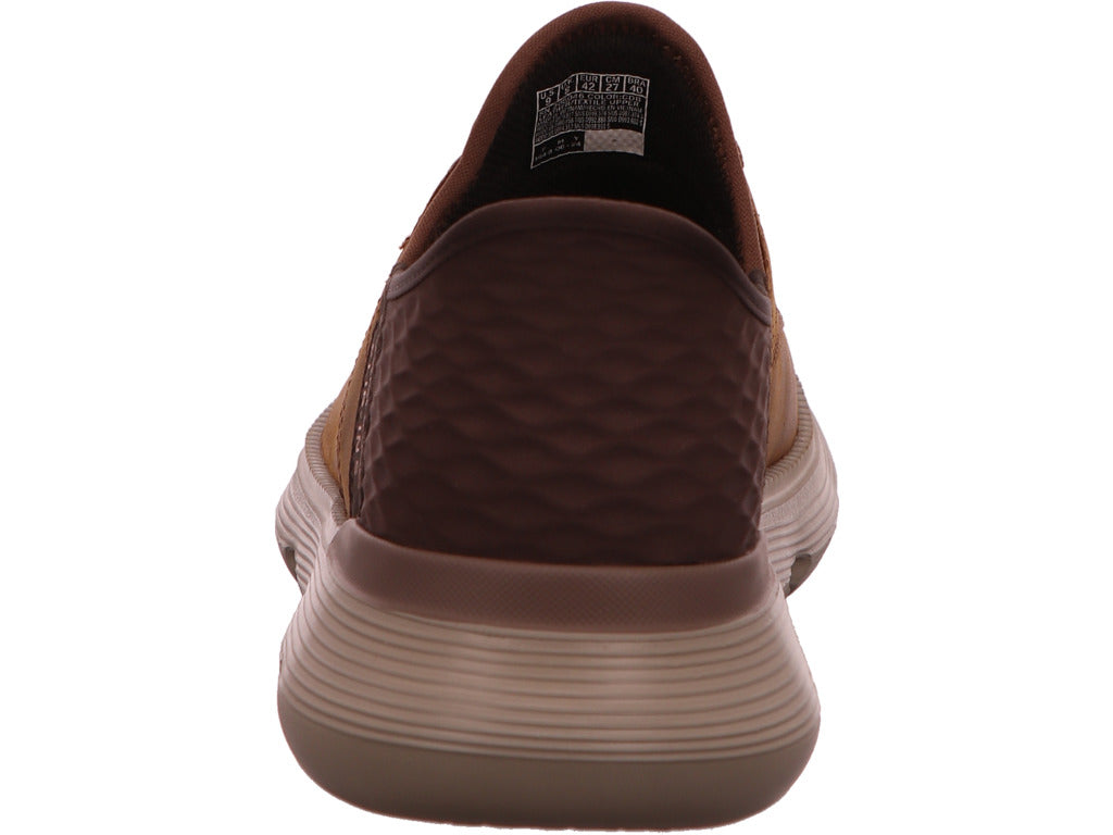 Skechers Delson 3.0 herensneakers in bruin-combinatie