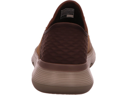 Skechers Delson 3.0 herensneakers in bruin-combinatie