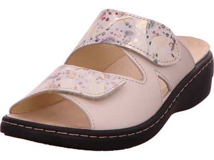 Longo Damen Pantolette  in beige-bunt-kombiniert