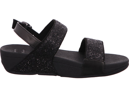 FitFlop Damen Pantolette Lulu Glitter Toe-Thongs in schwarz