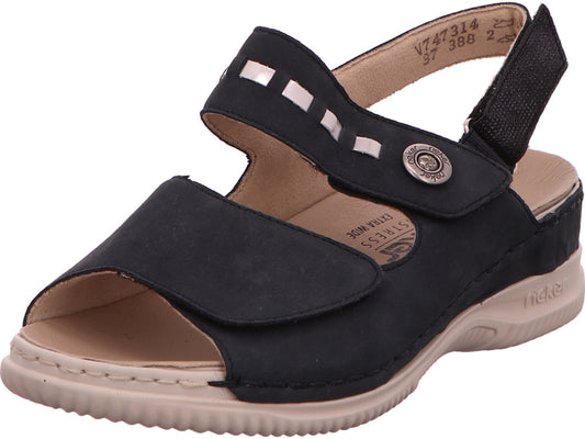 Rieker Damen Sandalette  in blau-bunt-kombiniert