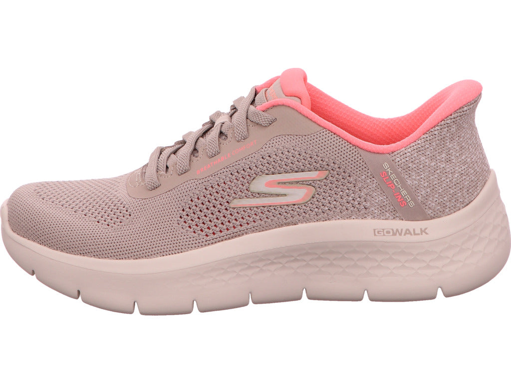 Skechers damesslippers Go Walk Flex Safiya in beige-multicolor combinatie