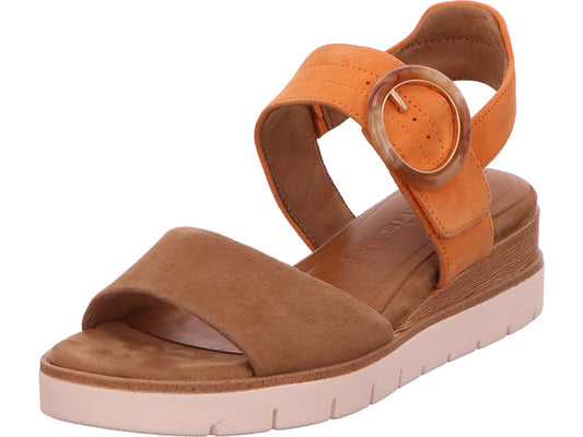 Tamaris Damen Sandalette  in braun-bunt-kombiniert