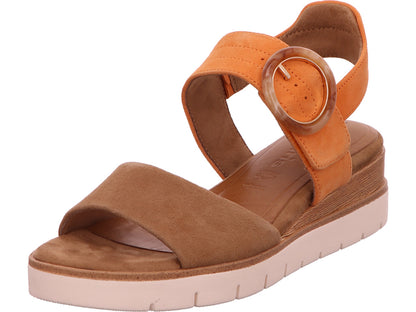 Tamaris Damen Sandalette  in braun-bunt-kombiniert