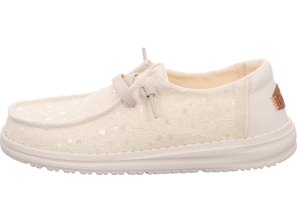 Hey Dude Damen Slipper Wendy Chrochet Lace in weiß