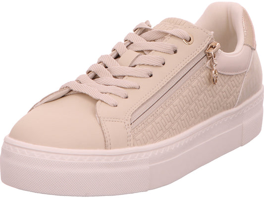 Tamaris Damen Schnürschuh  in beige-bunt-kombiniert