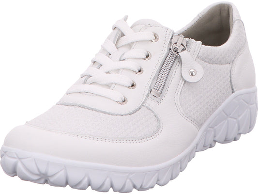 Waldläufer Damen Schnürschuh Havy-Soft in weiß-bunt-kombiniert