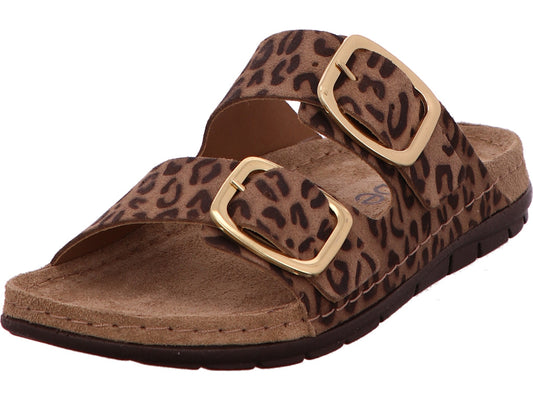 Rohde Damen Pantolette Foggia-D in braun-bunt-kombiniert