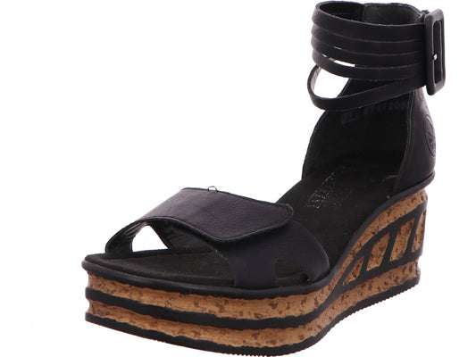 Rieker Damen Sandalette  in schwarz