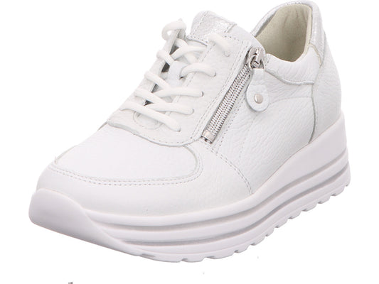 Waldläufer Damen Schnürschuh H-Lana in weiß-bunt-kombiniert