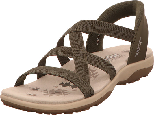 Skechers Damen Sandalette Slip-Ins: Reggae Slim Stretch in oliv