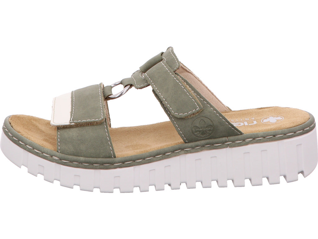 Rieker Damen Sandalette  in grün-bunt-kombiniert