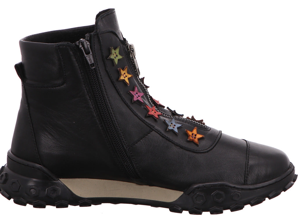 Gemini Damen Stiefel Anilina in schwarz-bunt-kombiniert
