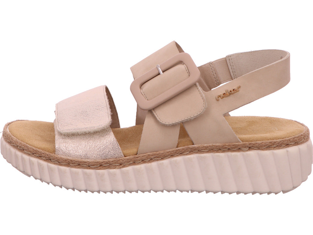 Rieker Damen Sandalette  in beige-bunt-kombiniert