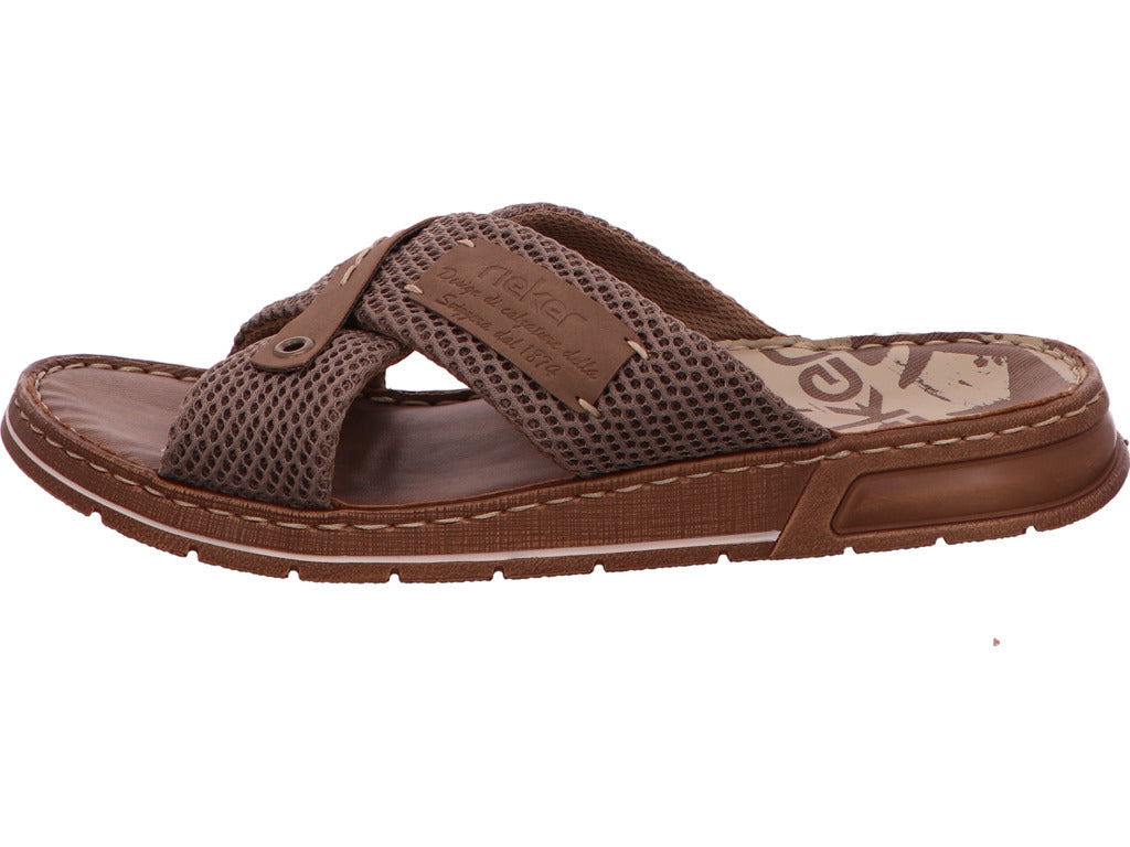 Rieker Herren Pantolette  in beige-bunt-kombiniert