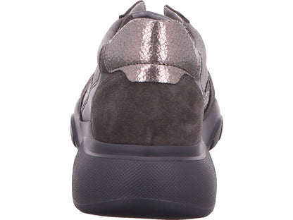 Gabor damesschoen met vetersluiting in grijs-gecombineerd