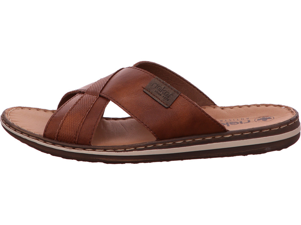 Rieker Herren Pantolette  in braun-kombiniert