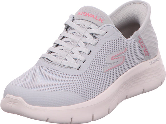 Skechers damessneakers Go Walk Flex - Grand Entry in een grijs-multicolor combinatie