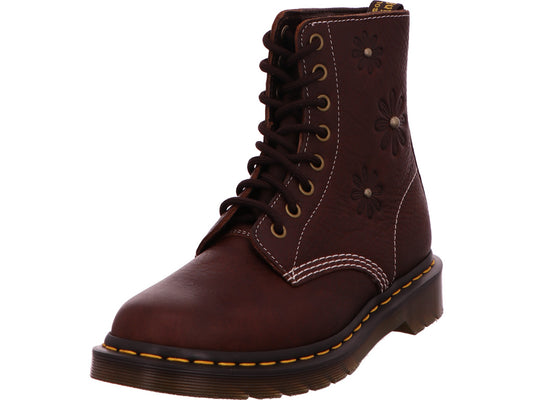 Dr. Martens Damen Stiefel 1460 Flower 8 Eye Boot in dunkelbraun