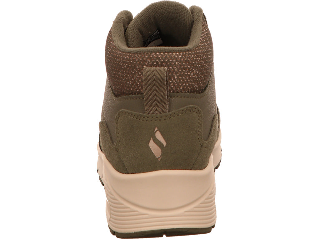 Skechers dameslaarzen Uno - Stacre Shine in olijfgroen