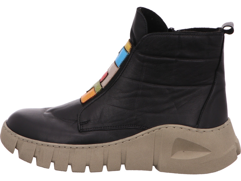 Gemini Damen Stiefel Anilina in schwarz-bunt-kombiniert