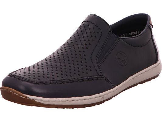 Rieker Herren Slipper  in blau-bunt-kombiniert