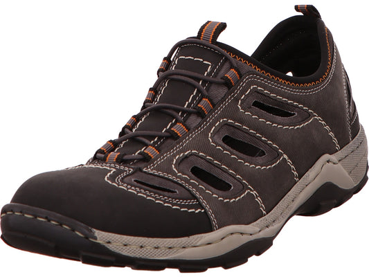 Rieker Herren Slipper  in schwarz-bunt-kombiniert