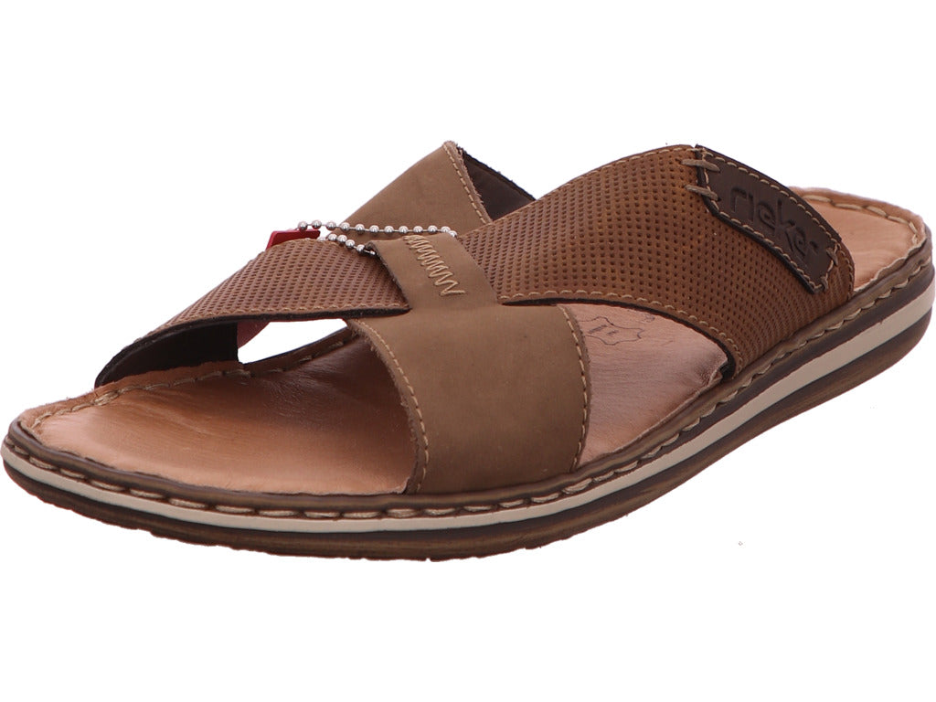Rieker Herren Pantolette  in braun-kombiniert