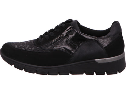 Waldläufer damesschoen met vetersluiting K-Ramona in zwart-composiet
