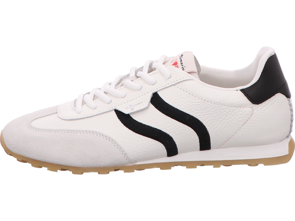 Tamaris Damen Sneaker  in weiß-schwarz-kombiniert