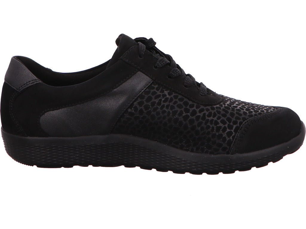 Waldläufer Damen Schnürschuh M-Ira in schwarz