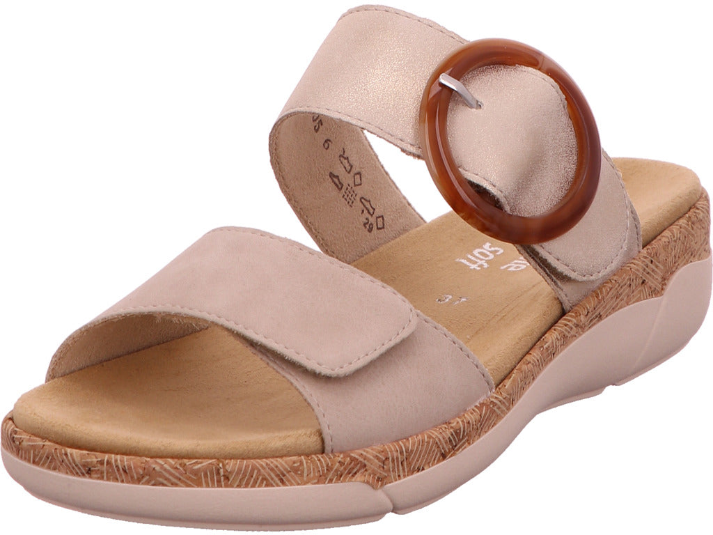 Remonte Damen Pantolette  in beige-kombiniert