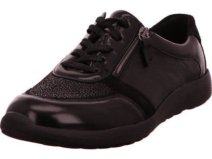 Waldläufer damesschoen met vetersluiting Ira in zwart