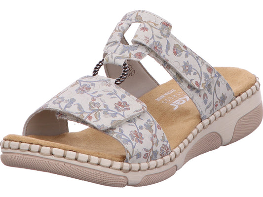 Rieker Damen Pantolette  in grau-bunt-kombiniert