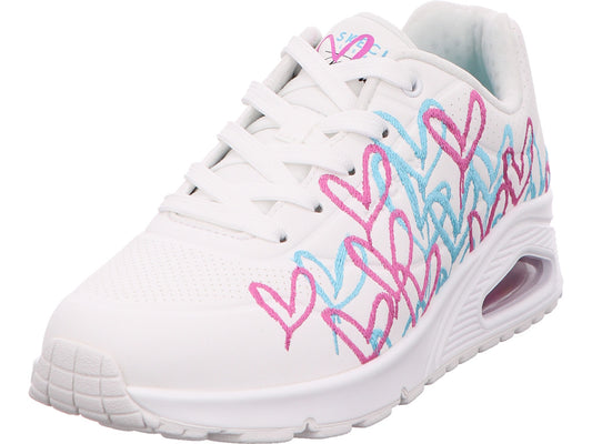 Skechers Damen Sneaker Uno - Golden Heart in weiß-bunt-kombiniert